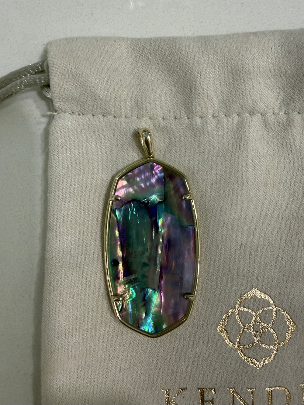 Kendra Scott Iridescent Abalone Pendant Necklace - Blue Green Purple